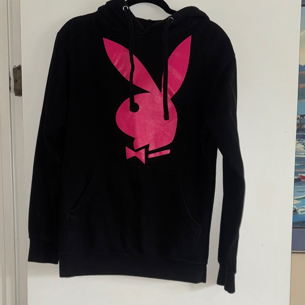 Anti Social Social Club Black Hoodie with Hot Pink Back Logo